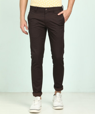 Allen Solly Slim Fit Men Brown Trousers