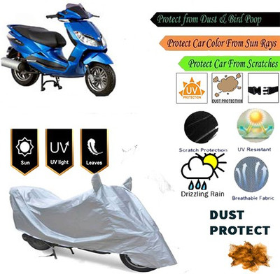 MotohunK Two Wheeler Cover for Bajaj(Sunny, Silver)