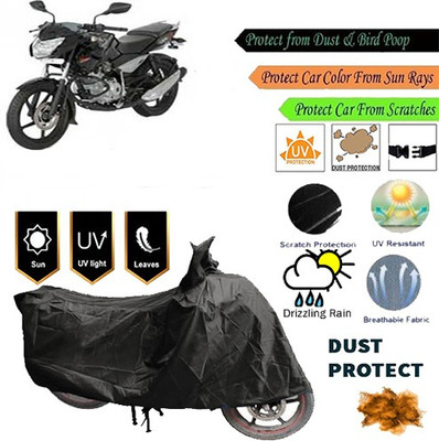 MotohunK Two Wheeler Cover for Bajaj(Pulsar 135 LS DTS-i, Black)