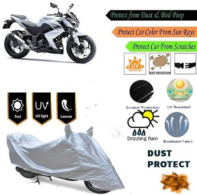 MotohunK Two Wheeler Cover for Kawasaki(Z250, Silver)