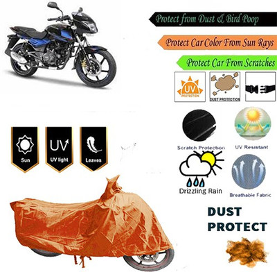 MotohunK Two Wheeler Cover for Bajaj(Pulsar 150 DTS-i, Orange)