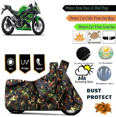 MotohunK Two Wheeler Cover for Kawasaki(Ninja 300, Brown)