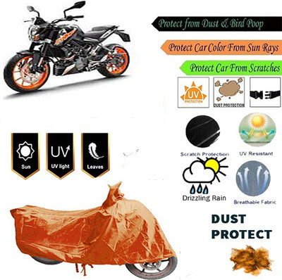 MotohunK Two Wheeler Cover for KTM(Duke 200, Orange)