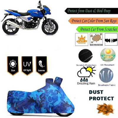 MotohunK Two Wheeler Cover for Bajaj(Pulsar 200 NS DTS-i, Blue)