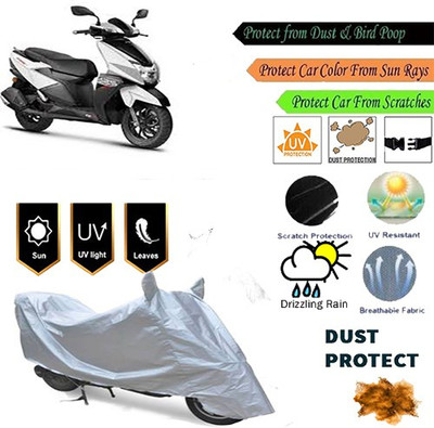 MotohunK Two Wheeler Cover for TVS(Silver)