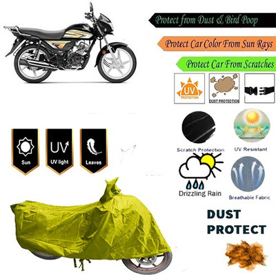 MotohunK Two Wheeler Cover for Hero(CD 110 Dream, Yellow)
