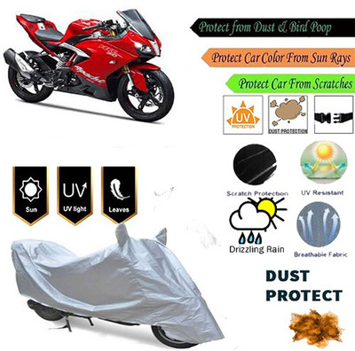 MotohunK Two Wheeler Cover for TVS(Silver)