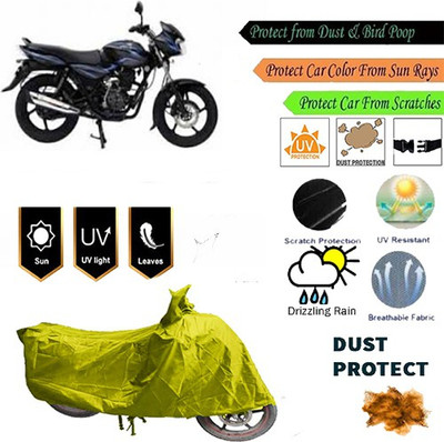 MotohunK Two Wheeler Cover for Bajaj(DTS-i, Yellow)