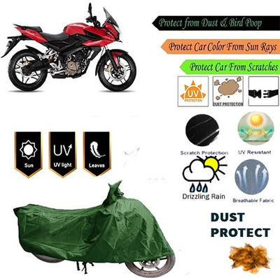MotohunK Two Wheeler Cover for Bajaj(Pulsar AS 150, Green)