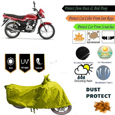 MotohunK Two Wheeler Cover for Bajaj(Platina 100 DTS-i, Yellow)