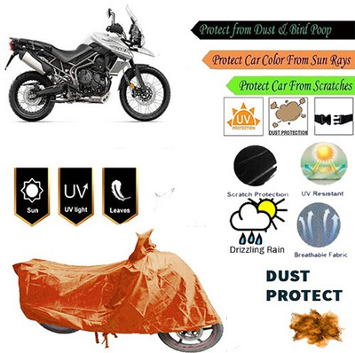 MotohunK Two Wheeler Cover for Triumph(Tiger 800 XCA, Orange)