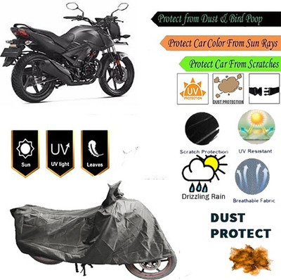 MotohunK Two Wheeler Cover for Honda(Unicorn Dazzler, Grey)