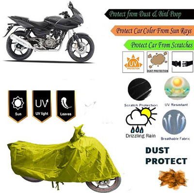 MotohunK Two Wheeler Cover for Bajaj(Pulsar 220 DTS-i, Yellow)