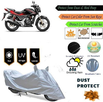 MotohunK Two Wheeler Cover for Hero(CBZ Extreme, Silver)