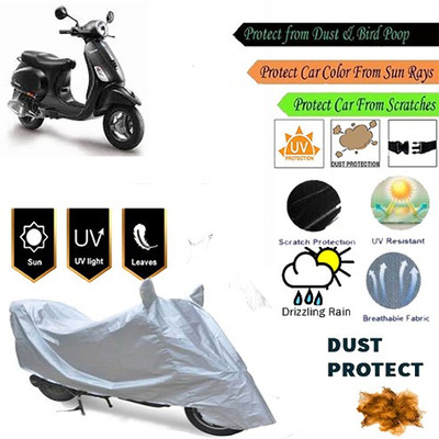 MotohunK Two Wheeler Cover for Piaggio(Piaggio Vespa, Silver)