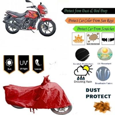 MotohunK Two Wheeler Cover for TVS(Flame DS 125, Red)