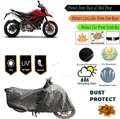 MotohunK Two Wheeler Cover for Ducati(Hypermotard, Grey)