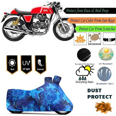 MotohunK Two Wheeler Cover for Royal Enfield(Continental GT, Blue)