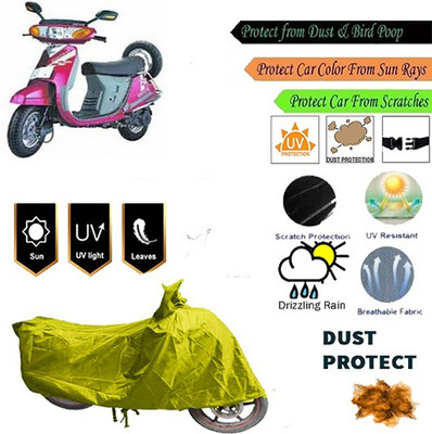 MotohunK Two Wheeler Cover for Kinetic(Nova, Yellow)