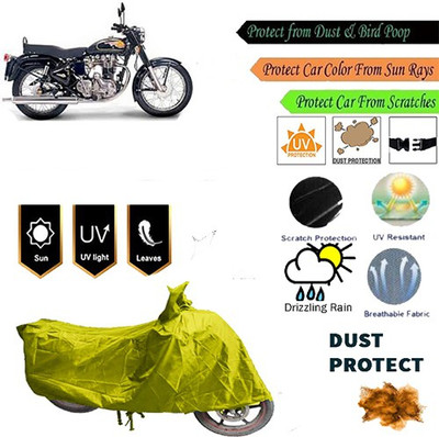 MotohunK Two Wheeler Cover for Royal Enfield(Twin spark, Yellow)