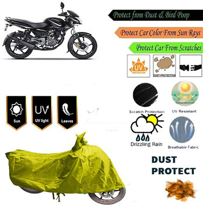 MotohunK Two Wheeler Cover for Bajaj(Pulsar 135 LS DTS-i, Yellow)
