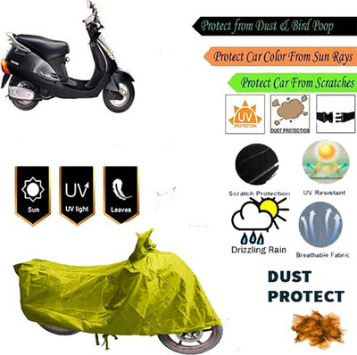 MotohunK Two Wheeler Cover for Kinetic(Yellow)