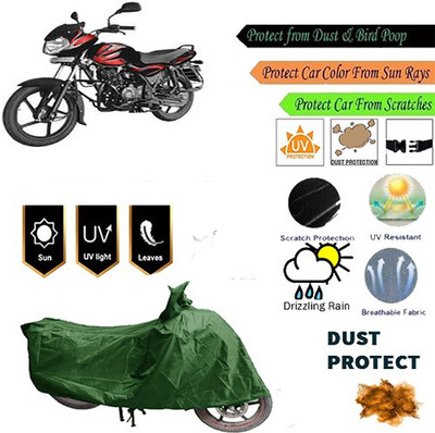 MotohunK Two Wheeler Cover for Bajaj(Green)