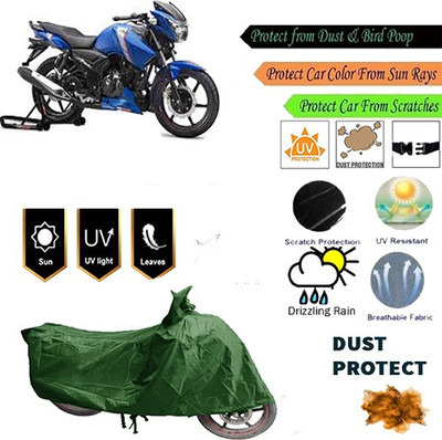 MotohunK Two Wheeler Cover for TVS(Apache RTR 180, Green)