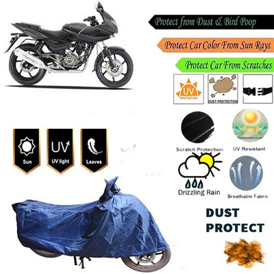 MotohunK Two Wheeler Cover for Bajaj(Pulsar 220 DTS-i, Blue)