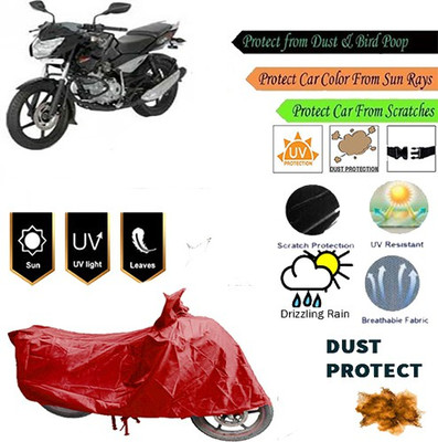 MotohunK Two Wheeler Cover for Bajaj(Pulsar 135 LS DTS-i, Red)