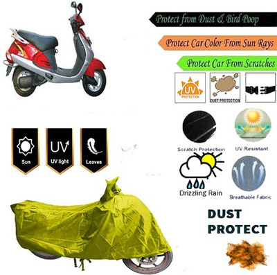 MotohunK Two Wheeler Cover for Kinetic(Yellow)
