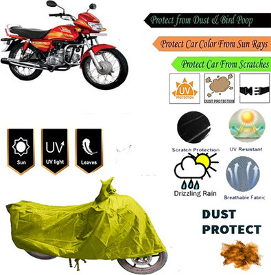 MotohunK Two Wheeler Cover for Hero(Yellow)