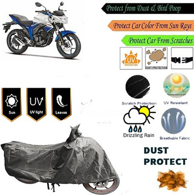 MotohunK Two Wheeler Cover for Suzuki(Gixxer, Grey)