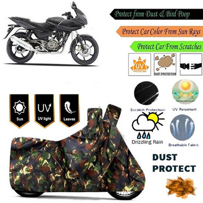 MotohunK Two Wheeler Cover for Bajaj(Pulsar 220 DTS-i, Brown)