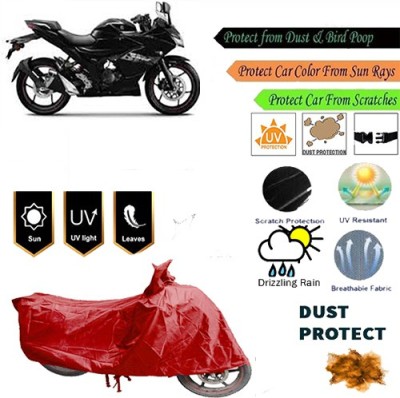 MotohunK Two Wheeler Cover for Suzuki(Gixxer SF, Red)