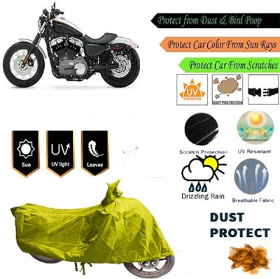 MotohunK Two Wheeler Cover for Harley Davidson(XL 1200, Yellow)