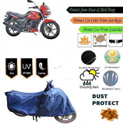 MotohunK Two Wheeler Cover for TVS(Flame DS 125, Blue)