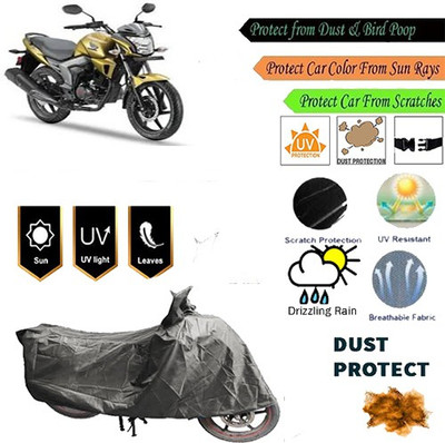 MotohunK Two Wheeler Cover for Honda(Unicorn Dazzler, Grey)