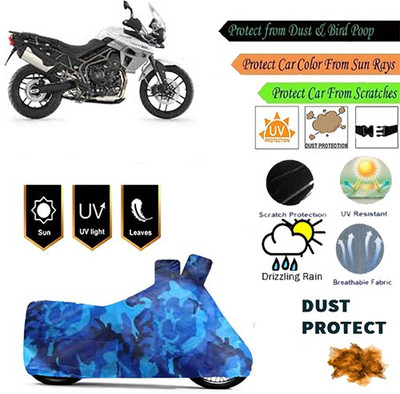 MotohunK Two Wheeler Cover for Triumph(Tiger 800 XR, Blue)