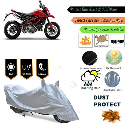 MotohunK Two Wheeler Cover for Ducati(Hypermotard, Silver)