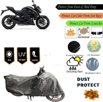 MotohunK Two Wheeler Cover for Suzuki(GSX, Grey)