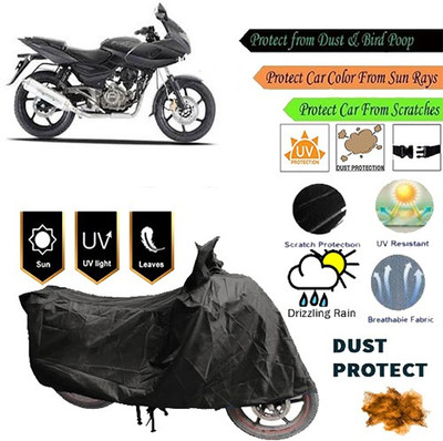 MotohunK Two Wheeler Cover for Bajaj(Pulsar 220 DTS-i, Black)