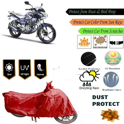 MotohunK Two Wheeler Cover for Bajaj(Pulsar 135 LS DTS-i, Red)