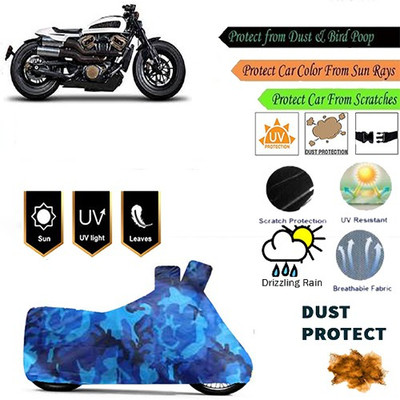 MotohunK Two Wheeler Cover for Harley Davidson(Blue)