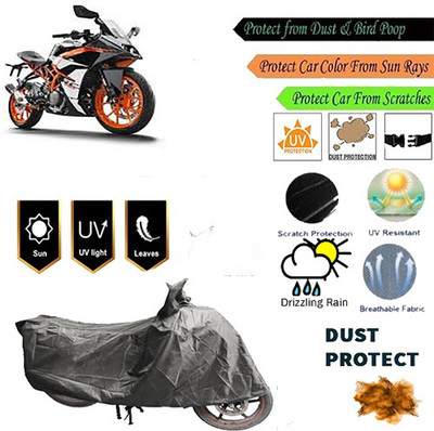 MotohunK Two Wheeler Cover for Kawasaki(RC 390, Grey)