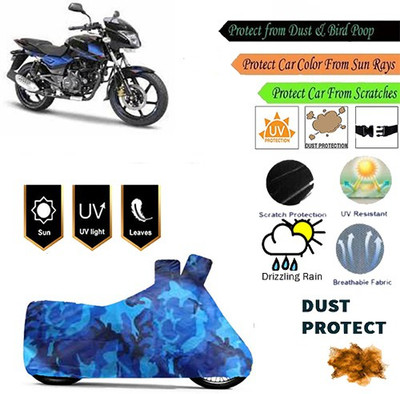 MotohunK Two Wheeler Cover for Bajaj(Pulsar 150 DTS-i, Blue)