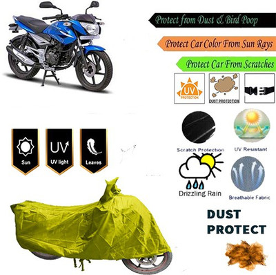 MotohunK Two Wheeler Cover for Bajaj(XCD 125cc, Yellow)