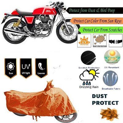 MotohunK Two Wheeler Cover for Royal Enfield(Continental GT, Orange)