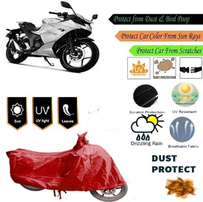 MotohunK Two Wheeler Cover for Suzuki(Gixxer SF, Red)