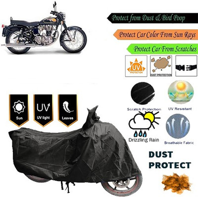 MotohunK Two Wheeler Cover for Royal Enfield(Twin spark, Black)